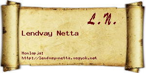 Lendvay Netta névjegykártya